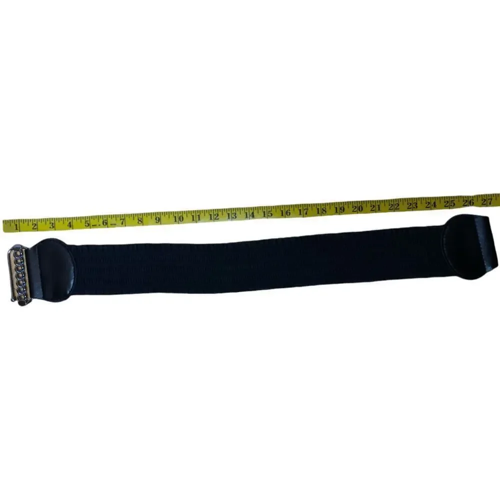 Black Wide Elastic Ruffle Women's Belt 26.5